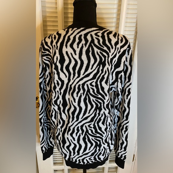 Zebra Print Button Down Sweater/ Cardigan - Picture 5 of 9